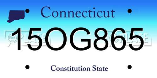 15OG865 Connecticut License Plate