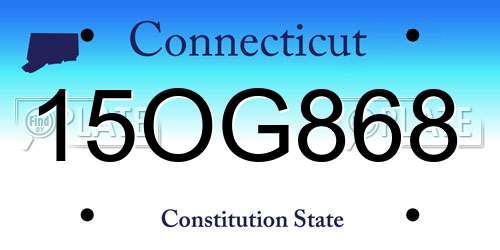 15OG868 Connecticut License Plate