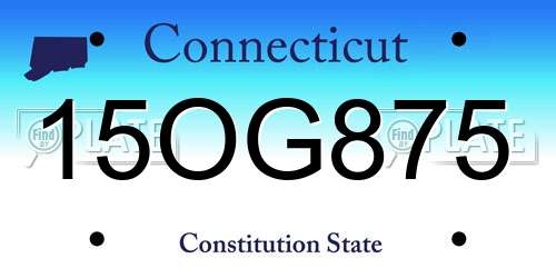 15OG875 Connecticut License Plate