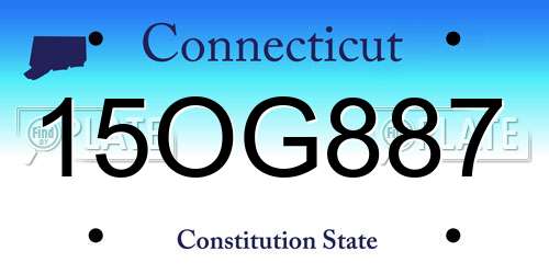 15OG887 Connecticut License Plate