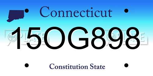 15OG898 Connecticut License Plate