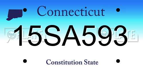 15SA593 Connecticut License Plate