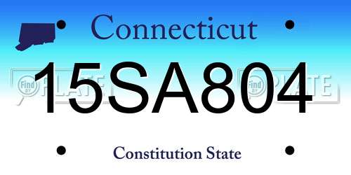 15SA804 Connecticut License Plate
