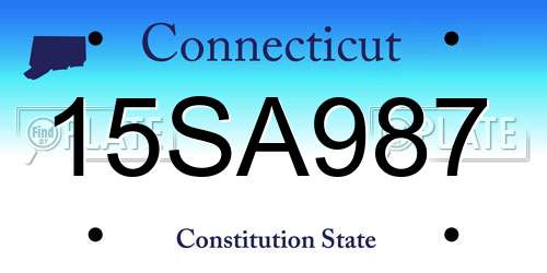 15SA987 Connecticut License Plate