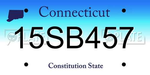 15SB457 Connecticut License Plate