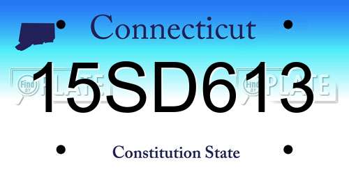 15SD613 Connecticut License Plate