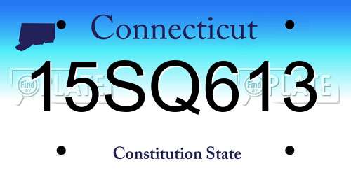 15SQ613 Connecticut License Plate