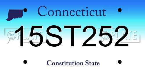 15ST252 Connecticut License Plate