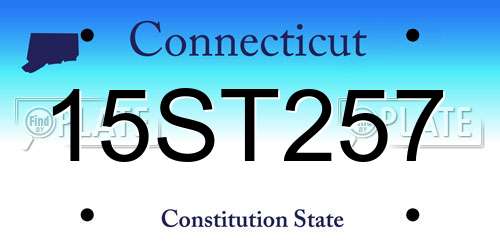 15ST257 Connecticut License Plate