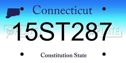 15ST287 Connecticut License Plate