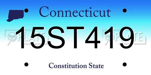 15ST419 Connecticut License Plate