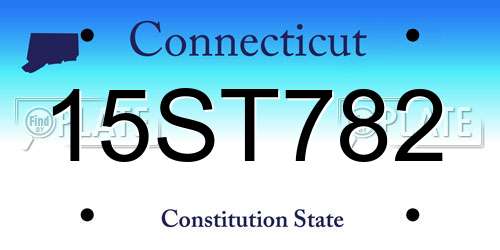 15ST782 Connecticut License Plate
