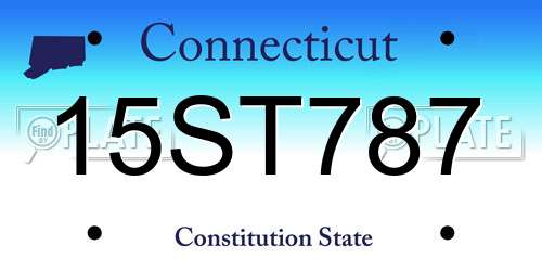 15ST787 Connecticut License Plate