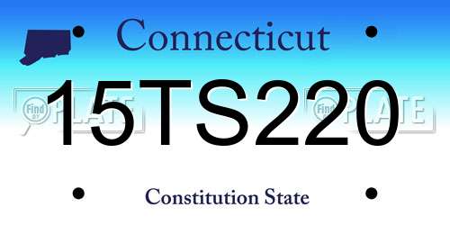 15TS220 Connecticut License Plate