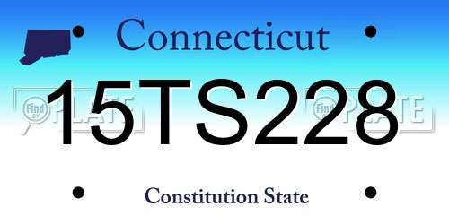 15TS228 Connecticut License Plate