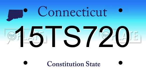 15TS720 Connecticut License Plate
