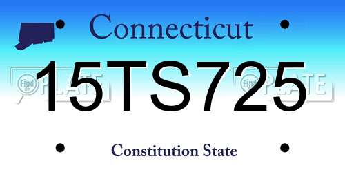 15TS725 Connecticut License Plate