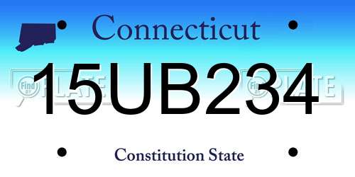 15UB234 Connecticut License Plate