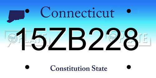 15ZB228 Connecticut License Plate