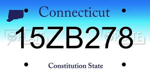 15ZB278 Connecticut License Plate