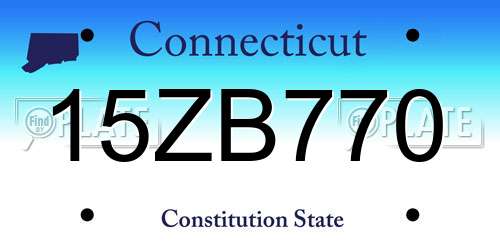 15ZB770 Connecticut License Plate