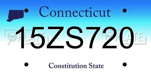 15ZS720 Connecticut License Plate