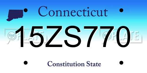 15ZS770 Connecticut License Plate