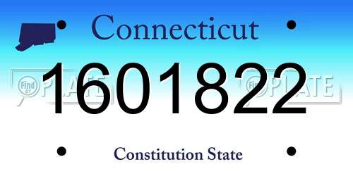 1601822 Connecticut License Plate