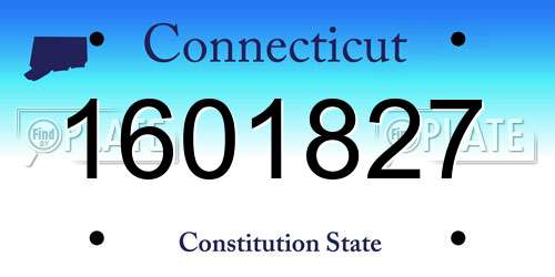 1601827 Connecticut License Plate