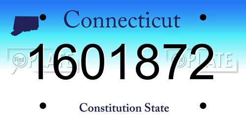 1601872 Connecticut License Plate