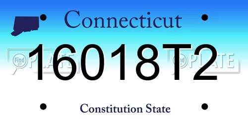 16018T2 Connecticut License Plate