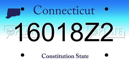 16018Z2 Connecticut License Plate