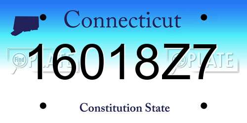 16018Z7 Connecticut License Plate