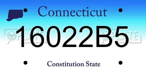 16022B5 Connecticut License Plate