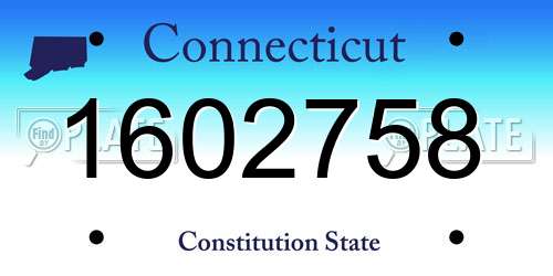 1602758 Connecticut License Plate