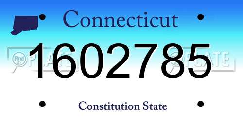 1602785 Connecticut License Plate
