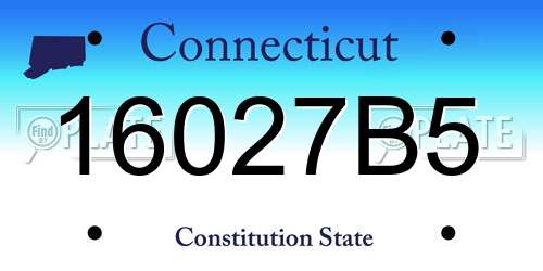 16027B5 Connecticut License Plate