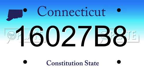 16027B8 Connecticut License Plate