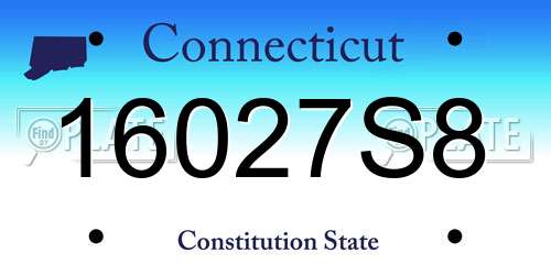 16027S8 Connecticut License Plate