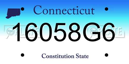 16058G6 Connecticut License Plate