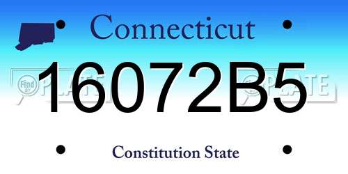 16072B5 Connecticut License Plate
