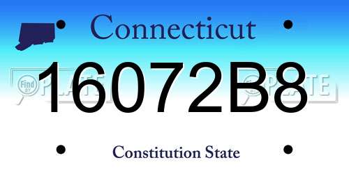 16072B8 Connecticut License Plate