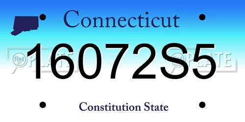 16072S5 Connecticut License Plate