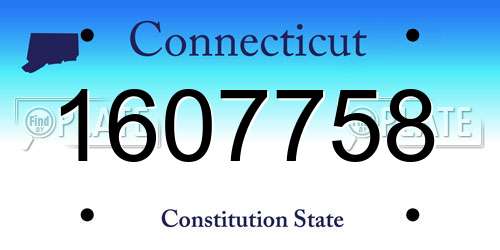 1607758 Connecticut License Plate