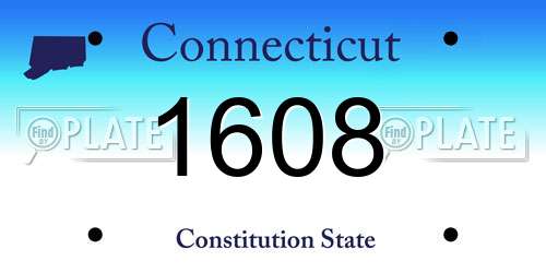 1608 Connecticut License Plate