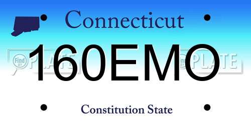 160EMO Connecticut License Plate