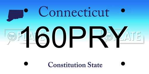 160PRY Connecticut License Plate