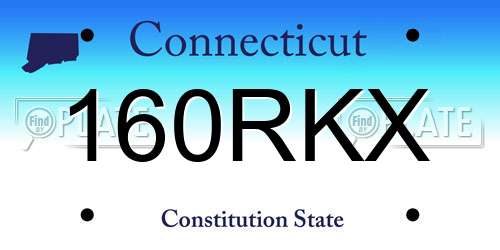 160RKX Connecticut License Plate