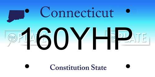160YHP Connecticut License Plate