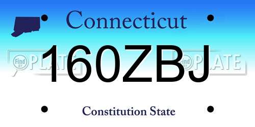 160ZBJ Connecticut License Plate